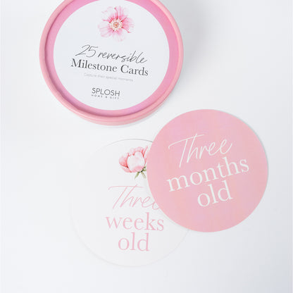 Reversible Baby Milestone Cards - Floral