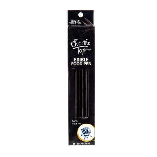 Over The Top Black Edible Food Pen s/2