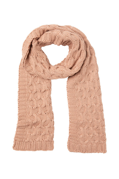 Chain Stitch Knit Scarf - Blush