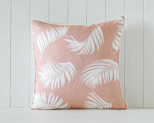 Bold Feather Coral Cushion