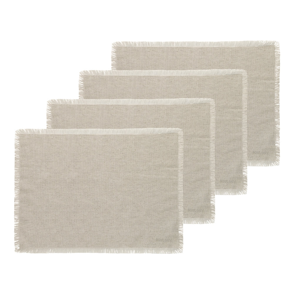 Fray Flax Placemats - Set 4