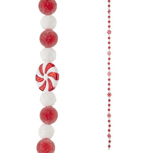 Red & White Candy Garland 4'