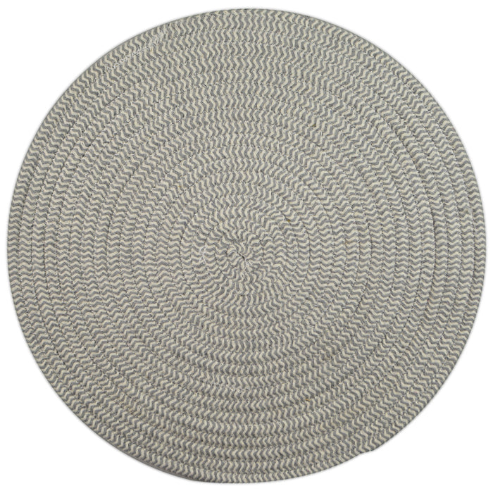 Demi Cotton Round Placemat - Grey/White