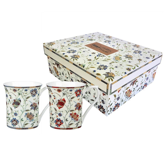 Queens Indian Silk Boxed Set 4 Mugs