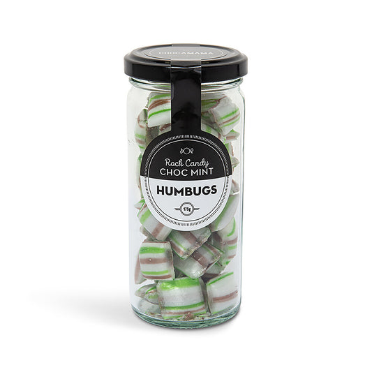 Rock Candy Jars - Choc Mint Humbugs