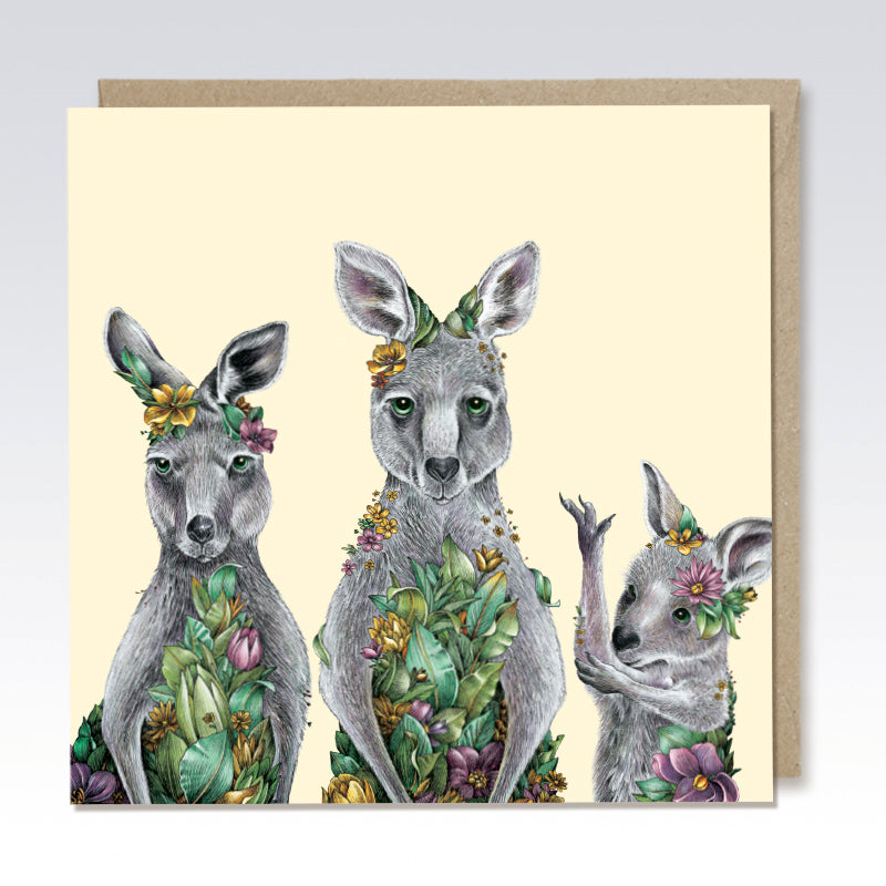 Kangaroo Family Greeting Card