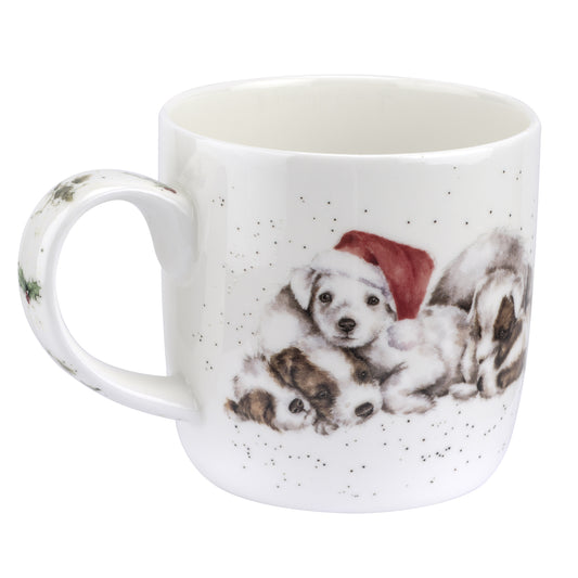 Royal Worcester Wrendale Puppies Waiting For Santa Mug