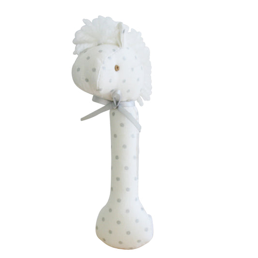 Rattle - Horse Stick Spotty Grey