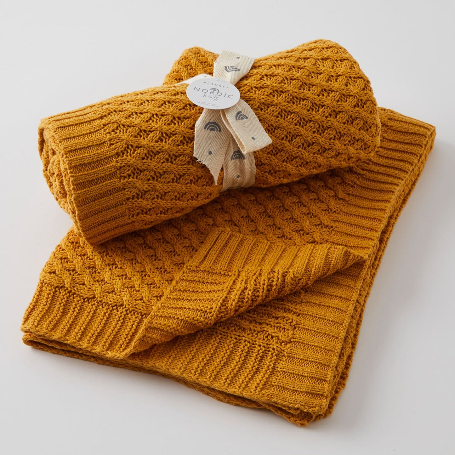 Baby Blanket Basket Weave - Honey