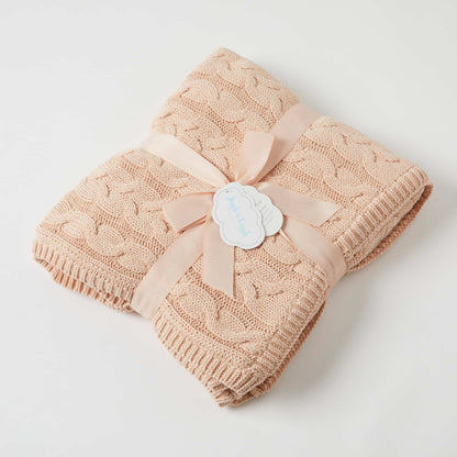 Baby Blanket Aurora Cable Knit - Pink