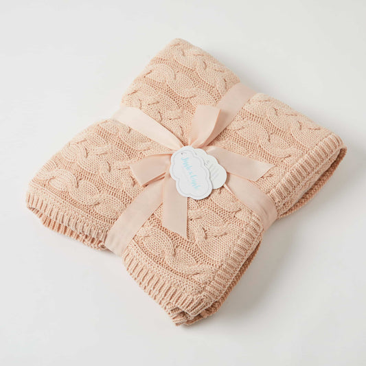 Baby Blanket Aurora Cable Knit - Pink
