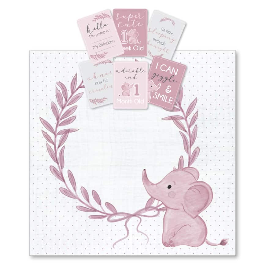 Baby Milestone Set - Pink Elephant