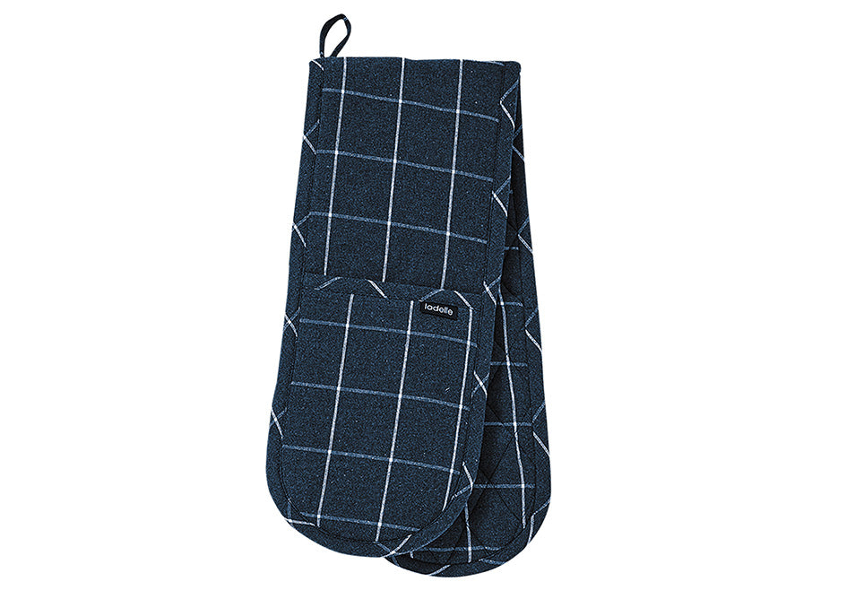 Eco Recycled Check Double Oven Mitt