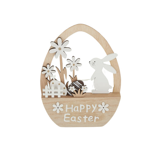 Happy Easter Bunny MDF Egg