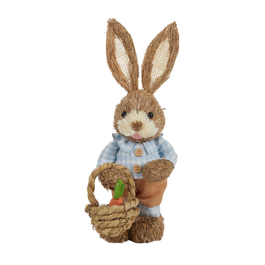 Straw Percy Bunny with Basket