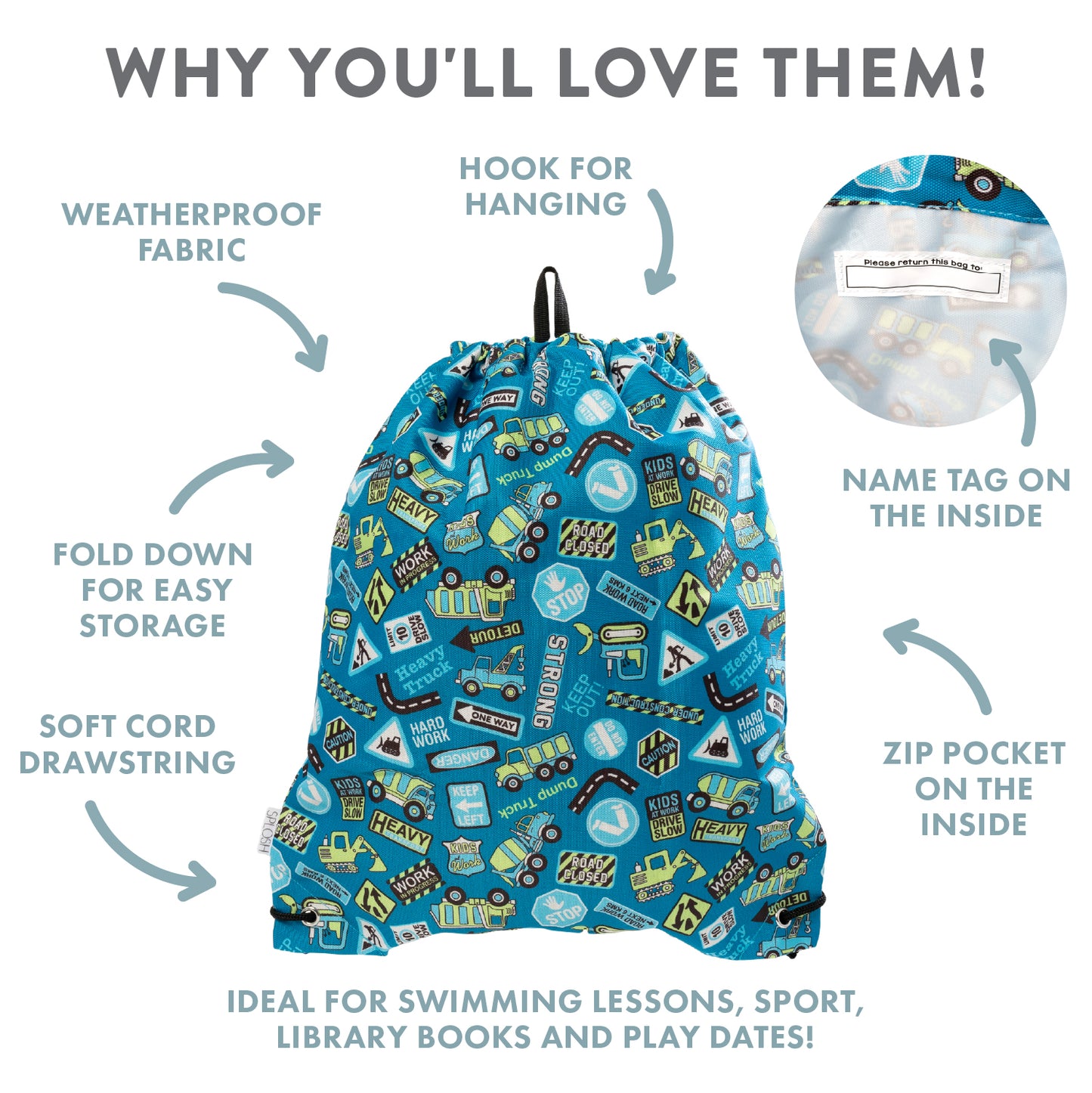 Drawstring Bag Construction Out & About