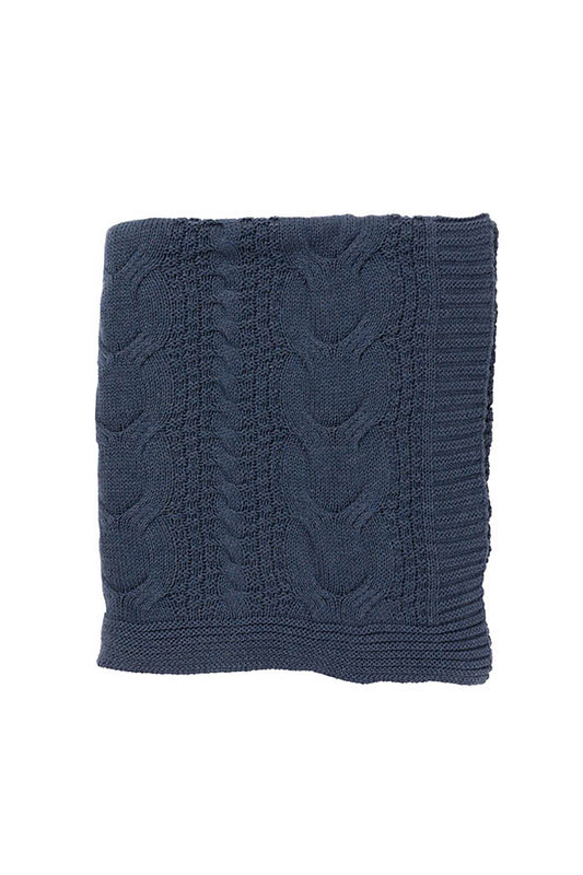 Cable Knit Throw Denim