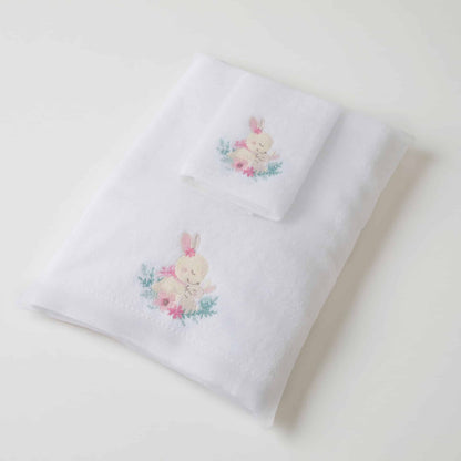 Baby Towel & Washer Set - Pink Bunny