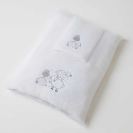Baby Towel & Washer Set - Sheep