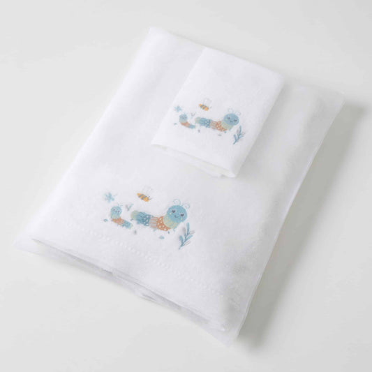 Baby Towel & Washer Set - Little Critters Blue