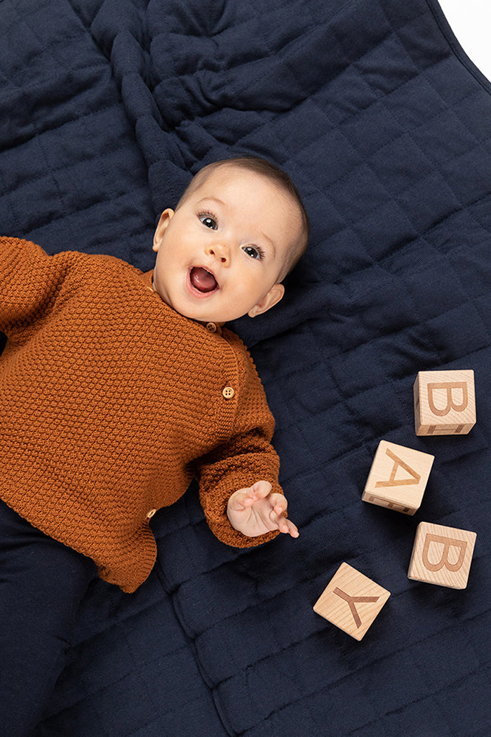 Baby Blanket Quilted Cot - Indigo