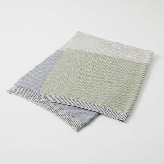 Baby Blanket Spectacular Block Stripe - Denim/Sage