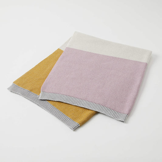 Baby Blanket Spectacular Block Stripe - Pink/Mustard