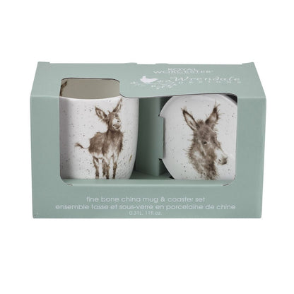 Mug & Coaster Set Royal Worcester Wrendale Gentle Jack Donkey