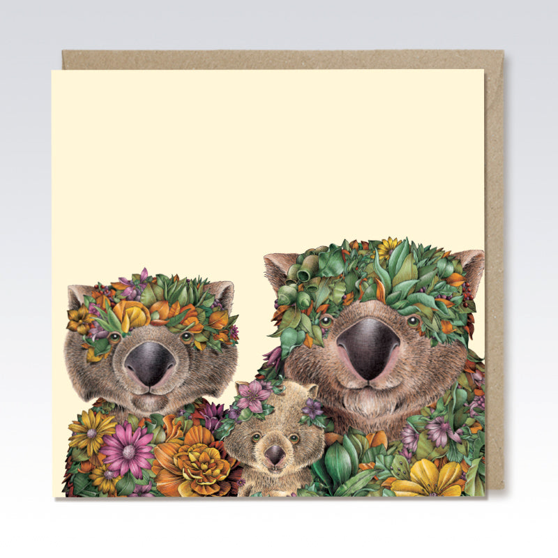 Wombat Family Greeting Card