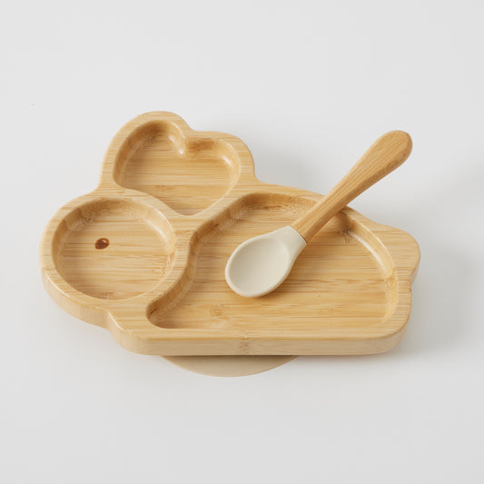 Belle Bamboo Divider Plate & Spoon