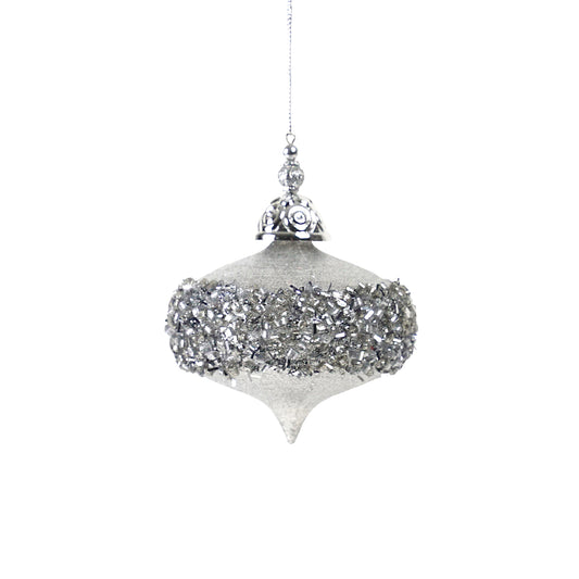 Hanging Glass Onion Silver w/Crusted Band