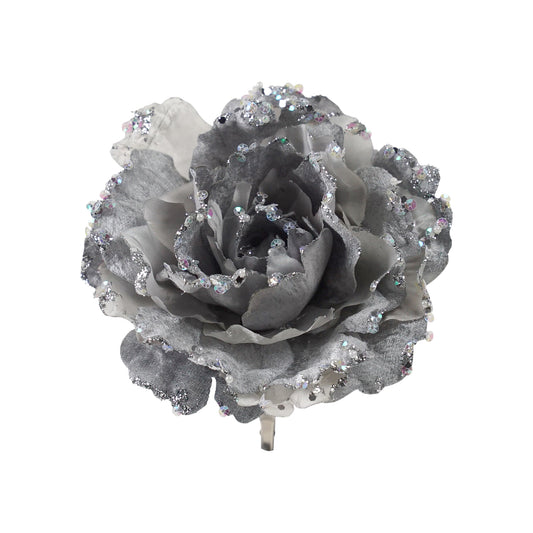 Peony Dark Silver with Clip