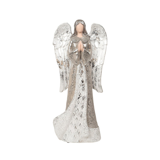 Angel Silver & White Praying