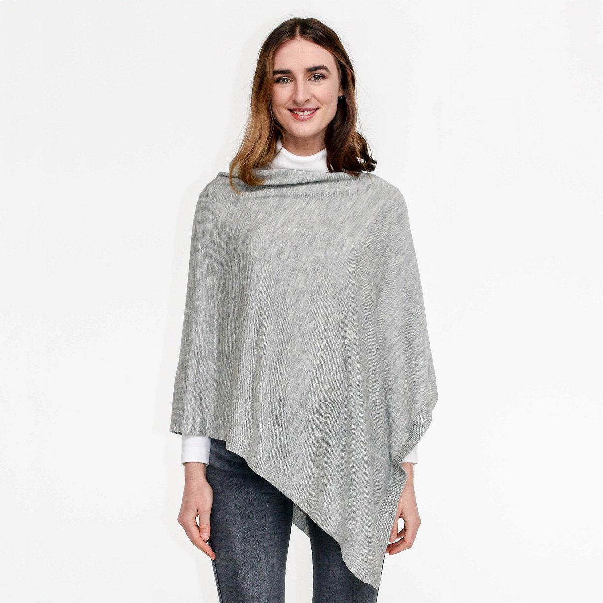 Zara Grey Wool Poncho