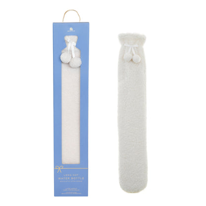 Long Hot Water Bottle - Cream Teddy Boucle