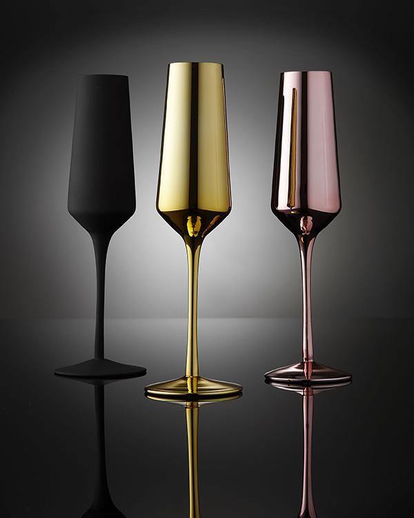 Aurora Champagne Glasses - Matte Black